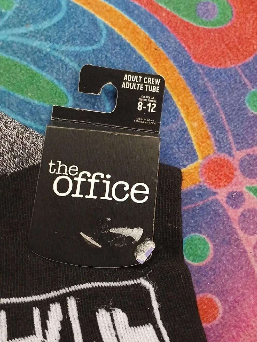 Black Novelty Crew Socks - Branding